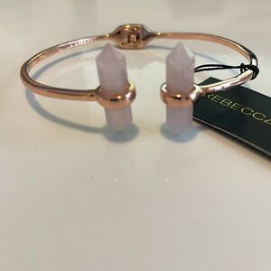 Rebecca Minkoff Rose Gold Bracelet with White Crystals